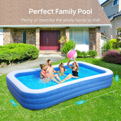 TaoTronics Inflatable Swimming Pools, 120'' x 72'' x 20'' Blow up Swimming Pools, Kiddie Pool Large Size Thickened Blow up Swimming Pools Play Center for Kids Children Family Outdoor Garden Backyard