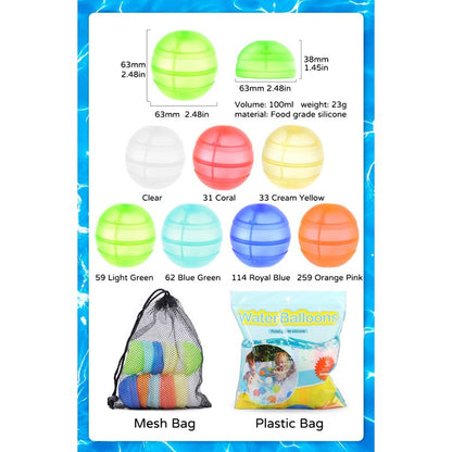 12PCS Water Balloons,with Mesh Bag, Water Balloons for Kids, Self-Sealing Water Bomb for Kids Adults Outdoor Activities Water Games Toy Summer Fun Party Supplies