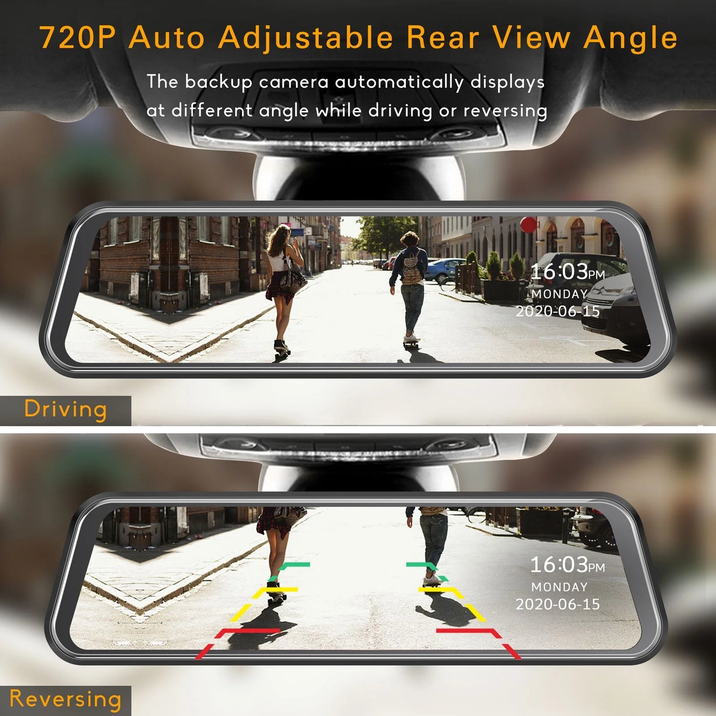 TOGUARD 1080P Mirror Dash Cam for Car, 10" Full Touch Screen Dash Cam Front and Rear, Night Vision, Parking Assist, Loop Recording, G-Sensor