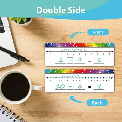 VUSIGN 26 Pack Double Sided Number Line Dry Erase Boards, 0-10 on One Side, 0-20 on Other Reusable Math Whiteboards for Kids, Students, Classrooms & Home Learning
