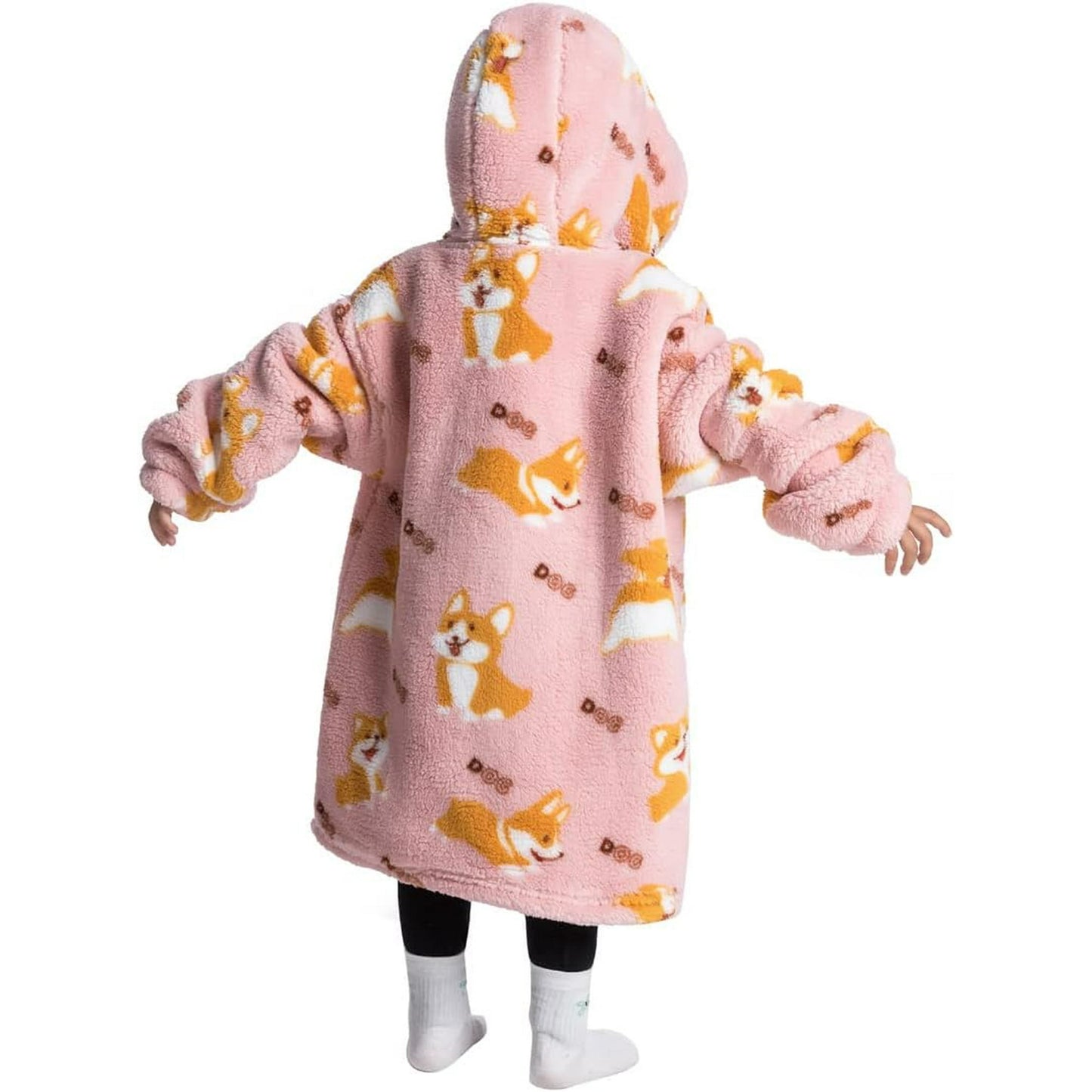Wehilion 2-6YR Oversized Sweatshirt Blanket Hoodie for Kids Toddlers Cozy Hooded Blanket Sweatshirt with Pocket for Little Girl Boy