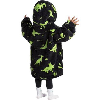 Wehilion 2-6YR Oversized Sweatshirt Blanket Hoodie for Kids Toddlers Cozy Hooded Blanket Sweatshirt with Pocket for Little Girl Boy