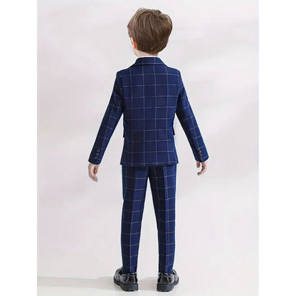 Wehilion Boys' Suits Slim Fit with Adjustable Waist, Boys Formal Suit Set Colorful Suit, Boys Tuxedo Suit 5PCS