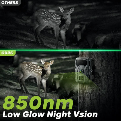 CAMPARK Trail Camera 4K 48MP Game Hunting Deer Camera with Night Vision Waterproof IP66 0.1s Trigger Time Latest Sensor Motion Time-Lapse 120 Wide-Angle 2.0” LCD for Wildlife Monitoring