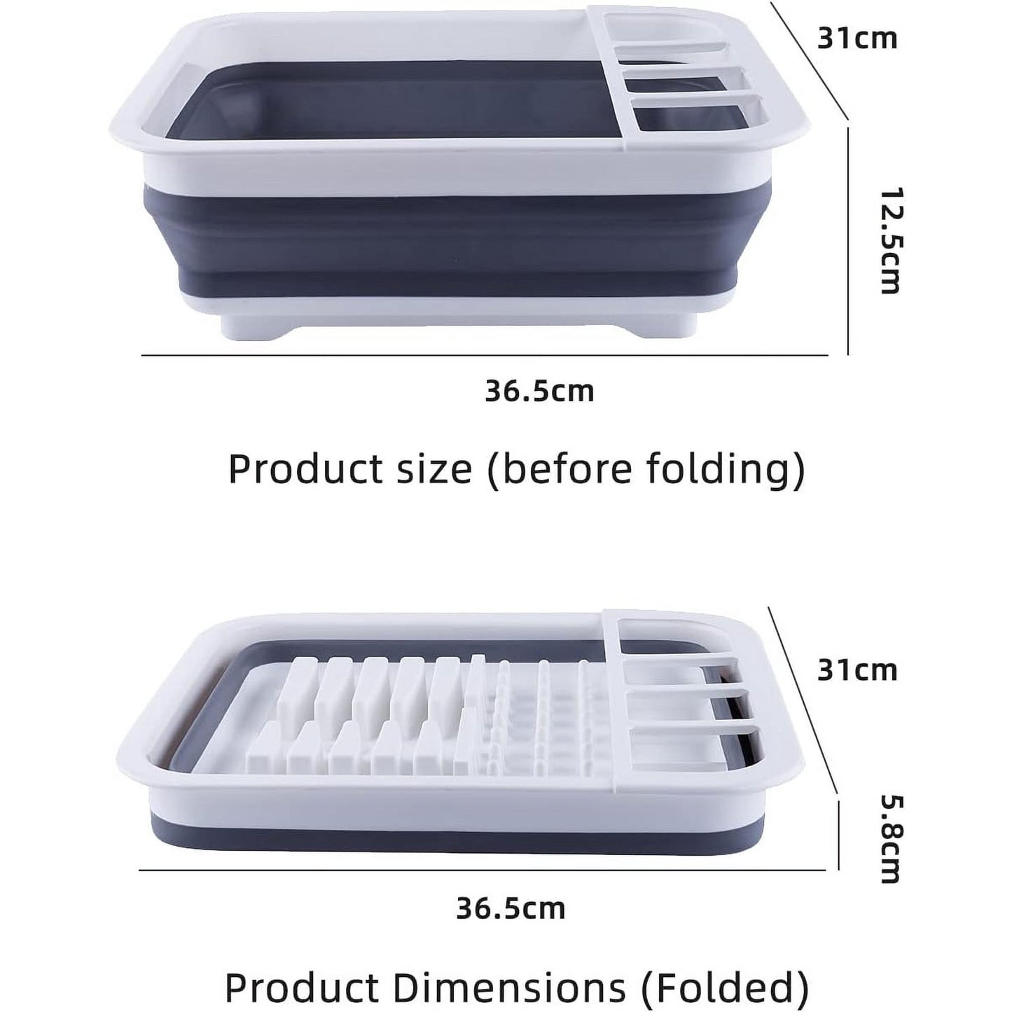 Collapsible Dish Drainer Portable Dinnerware Drainer Organizer for Kitchen RV Campers Travel Trailer Space Saving Kitchen Storage Tray