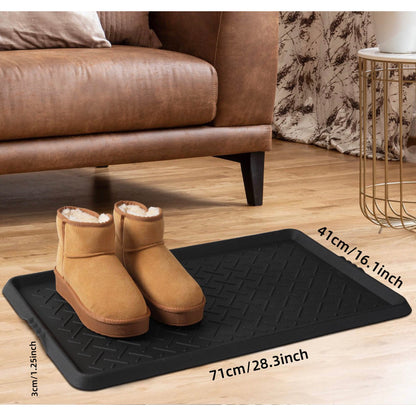 Boot Tray TPE Rubber Shoe Mat Tray for Entryway with Shoes Brush Large Boot mat Tray Multi-Purpose for Indoor or Outdoor Entryway Mat Shoe Cleaning Mat Entryway Shoe Storage 16.1x28.3Inches