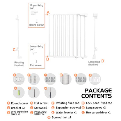 stusgo 29.33 43.9  Adjustable Width Baby Gate for Babies, Elders and Pets,Height 29.1 In , White