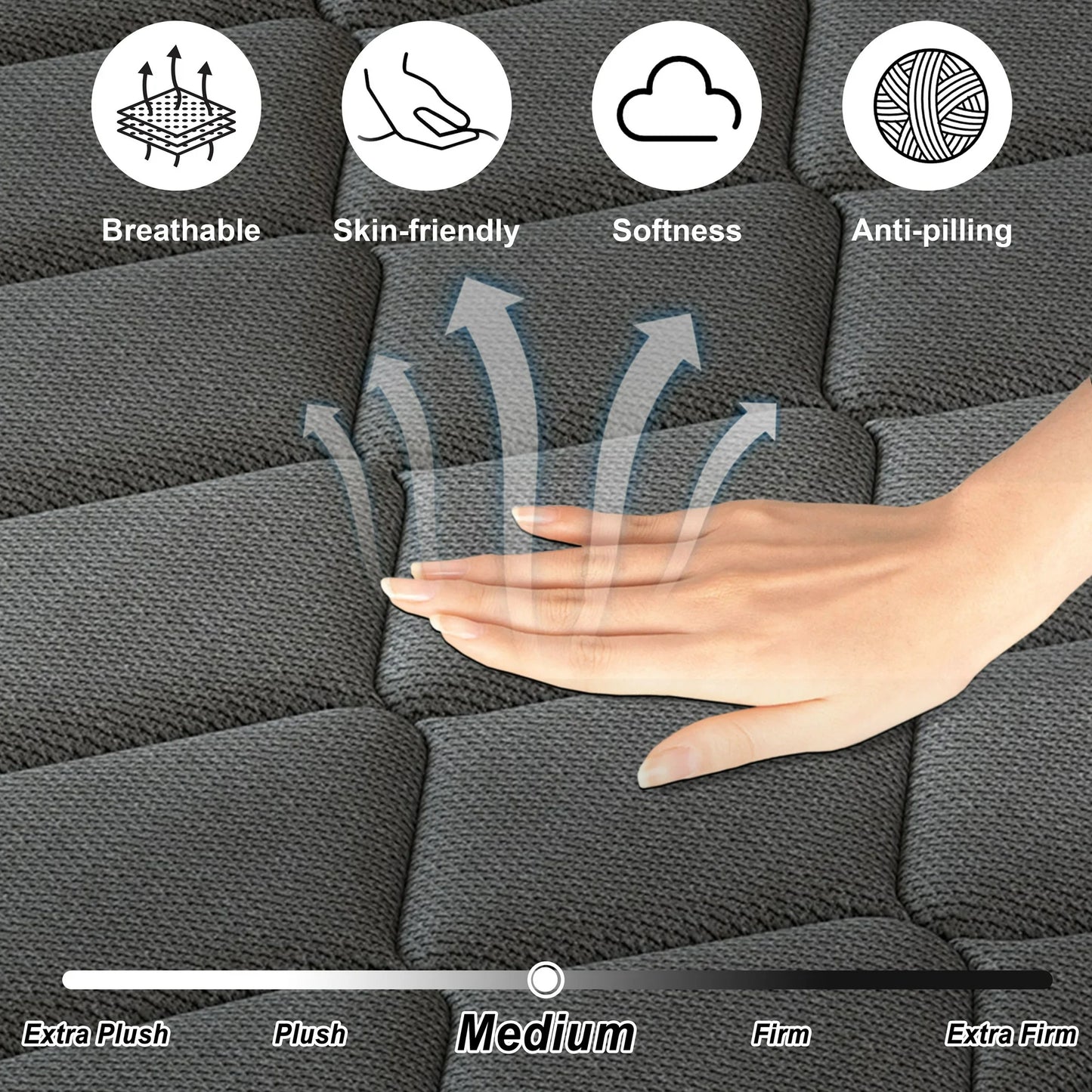 Mocangtu 12" Queen Hybrid Mattress in a Box, Gel Memory Foam with Individually Wrapped Pocket Coils, Medium Firm, Pressure Relief, Cooling Sleep Support