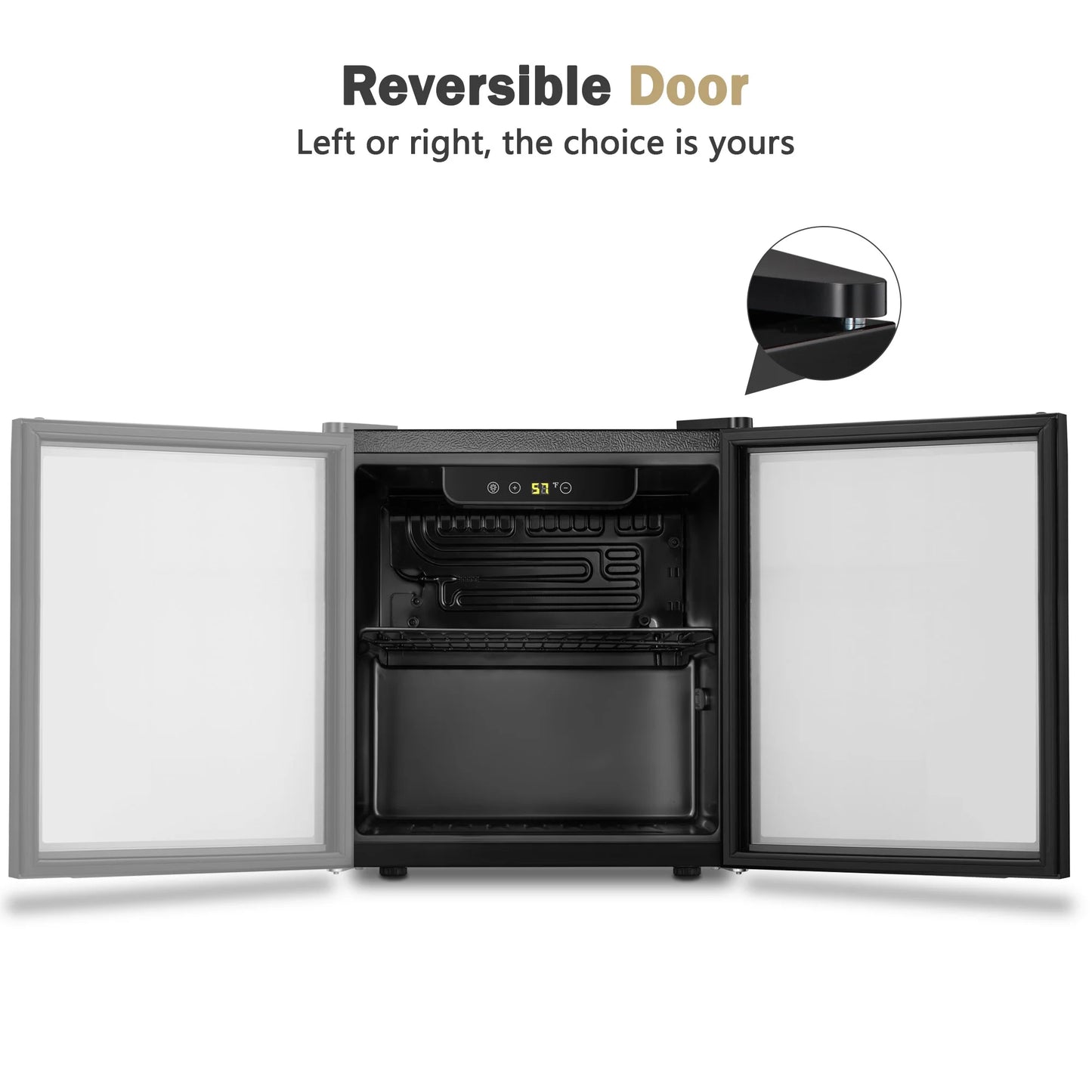 Moifoi 12 Bottle Wine Cellar, Mini Fridge w/ Glass Door and Adjustable Removable Shelves, for Home /Office, 1.3 Cu.ft.
