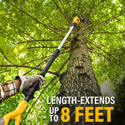 ZEGJAW Pole Saw Corded, 6 Amp 8 Inch Pole Saws for Tree Trimming, Electric Pole Saw with 13 Feet Height Reach, Tool-free Installation