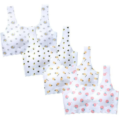 4 Pcs Girls Training Bra-Racerback Sports Seamless Bras, Invisible Dig-Free Teen Bras,Girls Bra with Removable Mini-A Cup Pad,Training Bras for Girls 10-16 Sports£¨XL)