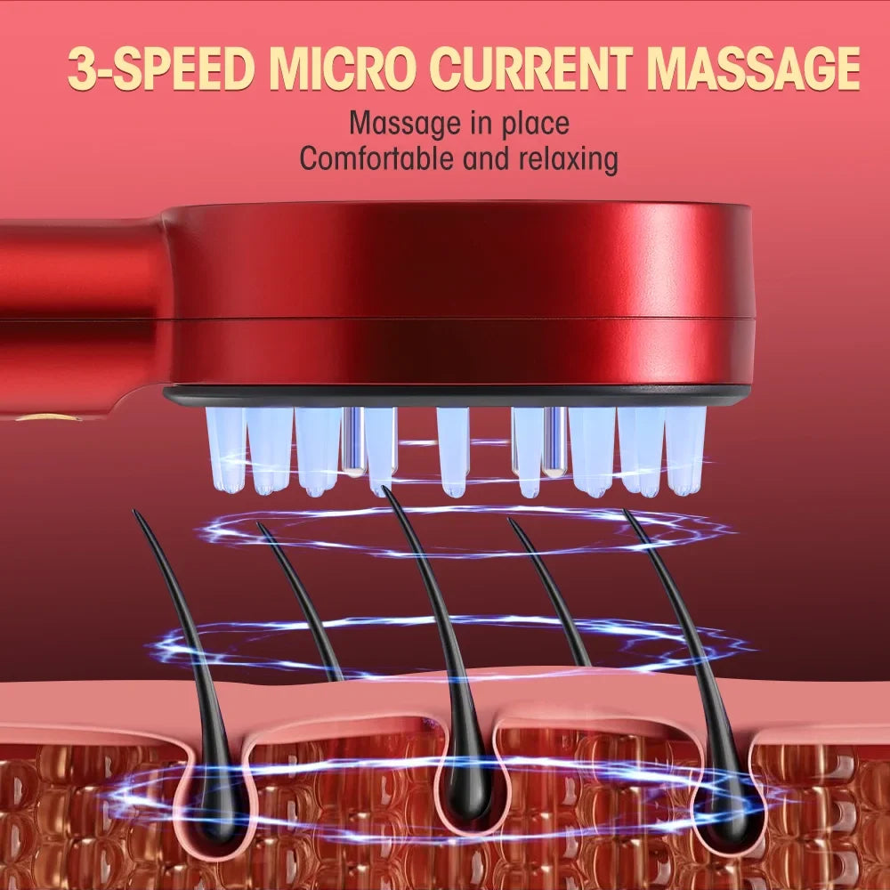 Laser Hair Growth Comb, Micro Current Scalp Massager for Hair Growth, Electric Massage Steam Hair Comb