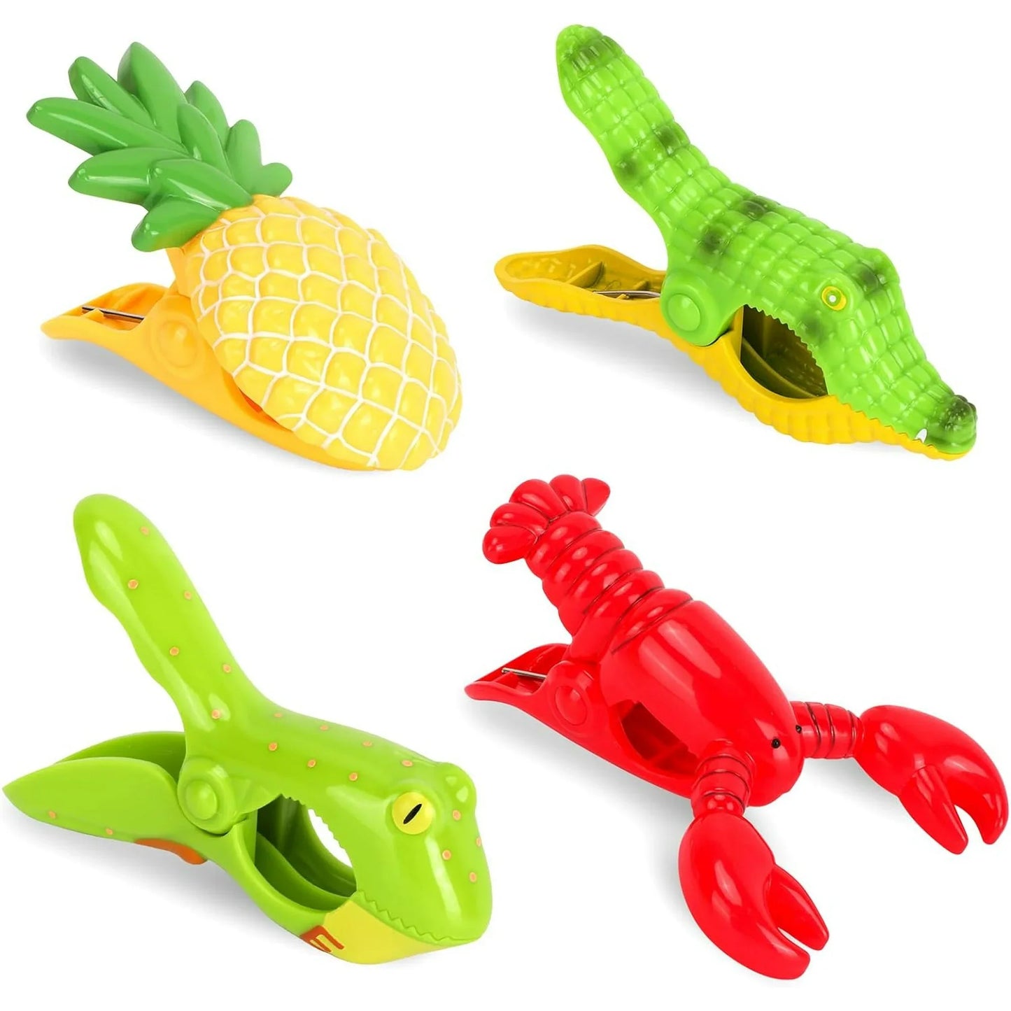 Beach Towel Clips Chair Clips Towel Holder, Large Plastic Laundry Clothespin Set Hanging Clip Clamps - Creative 4 Pack