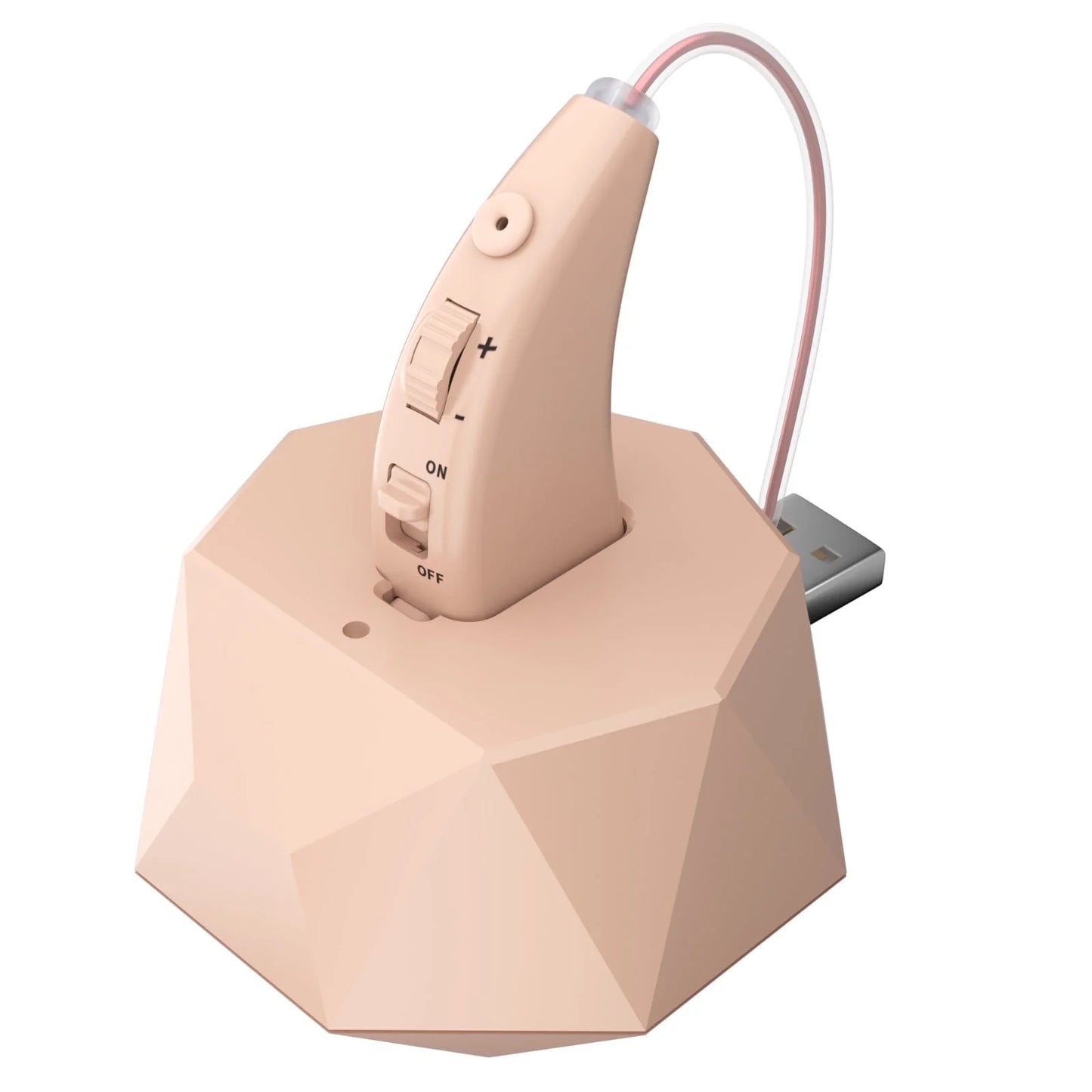 ELCTRTICI Hearing Aid for Seniors, Rechargeable Hearing Aid with Charging Dock, Single(Beige)
