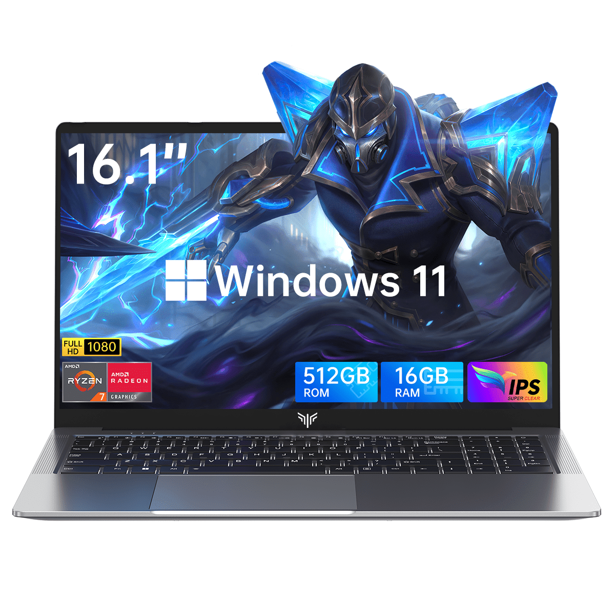 Laptop 16 FHD Gaming Laptop, AMD Ryzen 7 6800HX, 16GB RAM, 512GB SSD, Windows 11 Pro, Graphite, WiFi 6, Backlit KB, Gray