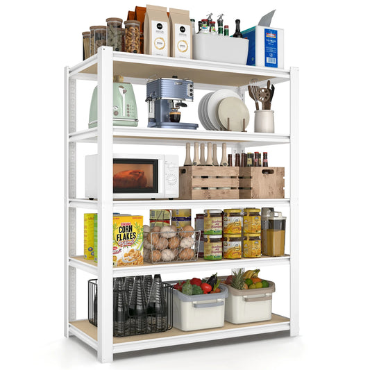 TrumanPick Garage Storage Shelves 5 Tier 28''W x 12''D x 60''H Adjustable Heavy Duty Metal Shelving Unit for Kitchen Pantry Garage, White