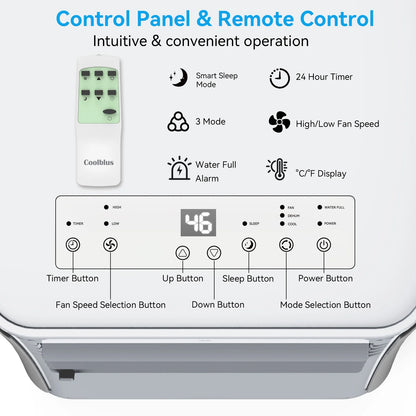 Portable Air Conditioners 12000 BTU,3-in-1 AC Unit Cools Spaces up to 550 sq. ft. and Features a Remote Control, LED display,for bedroom,living room,ofice