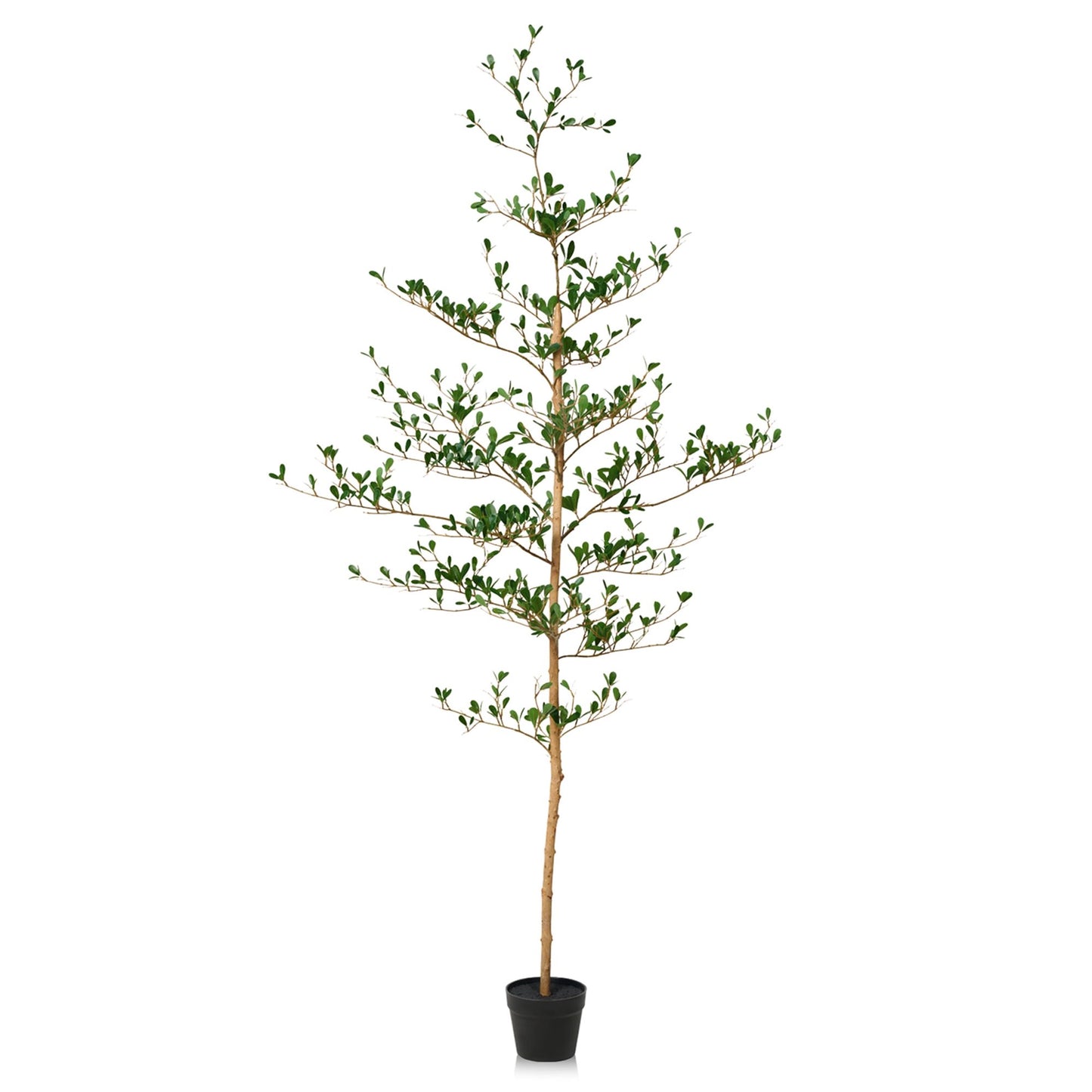 DR.Planzen 6FT Artificial Black Olive Tree with UV-Resistant Silk Leaves, Tall Artificial Plant Natural Wood Trunk for Home Office Indoor Outdoor Decor