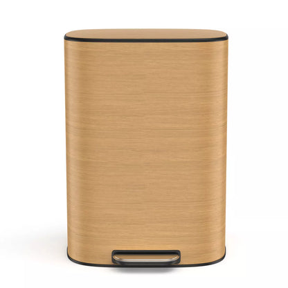 13 Gallon 50L Kitchen Foot Pedal Operated Soft Close Trash Can - Stainless Steel Ellipse Bustbin