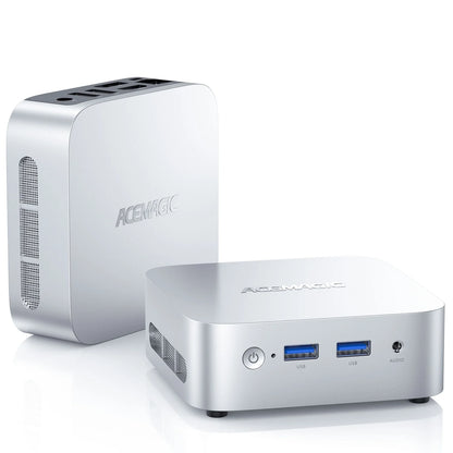 NIPOGI V1 Mini Desktop Computer, Intel n97, 16GB RAM, 512GB SSD, Silver, New