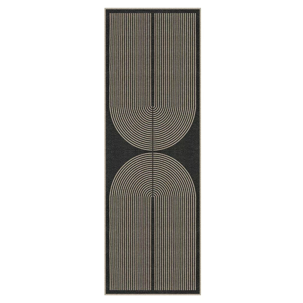 Lahome Modern Rainbow Jute Washable Outdoor Area Rug-Soft, Durable Carpet for Patio, Garden, or Balcony