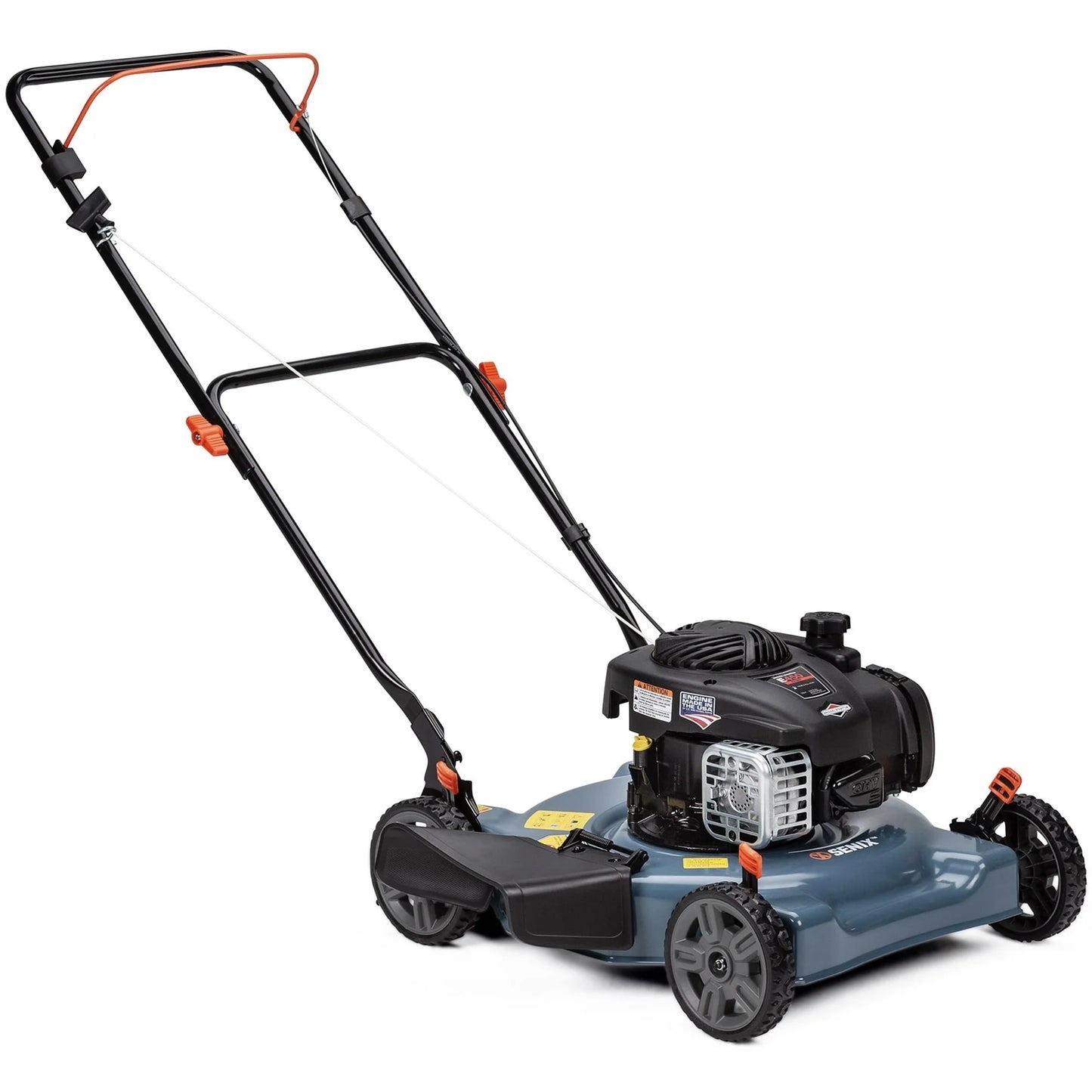 SENIX 20-Inch Gas Lawn Mower, 125 cc 4-Cycle Briggs & Stratton Engine, Push Lawnmower with Side Discharge, 5-Position Height Adjustment, LSPG-L3