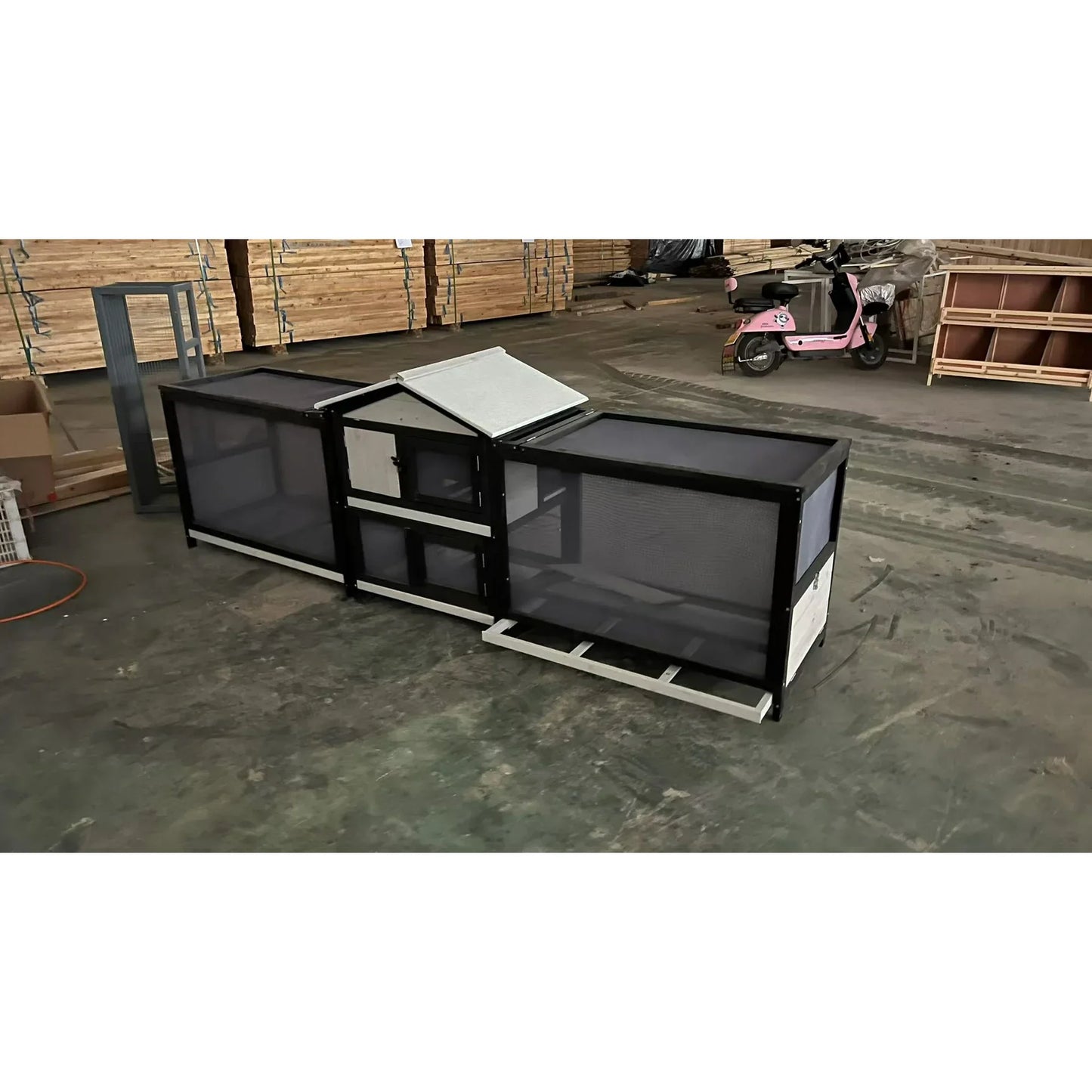 PETSCOSSET Wooden Indoor Bunny Hutch Rabbit Cage