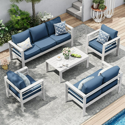 UDPATIO Aluminum Patio Furniture Set, Metal Patio Furniture Outdoor Couch, Aluminum Patio Chairs