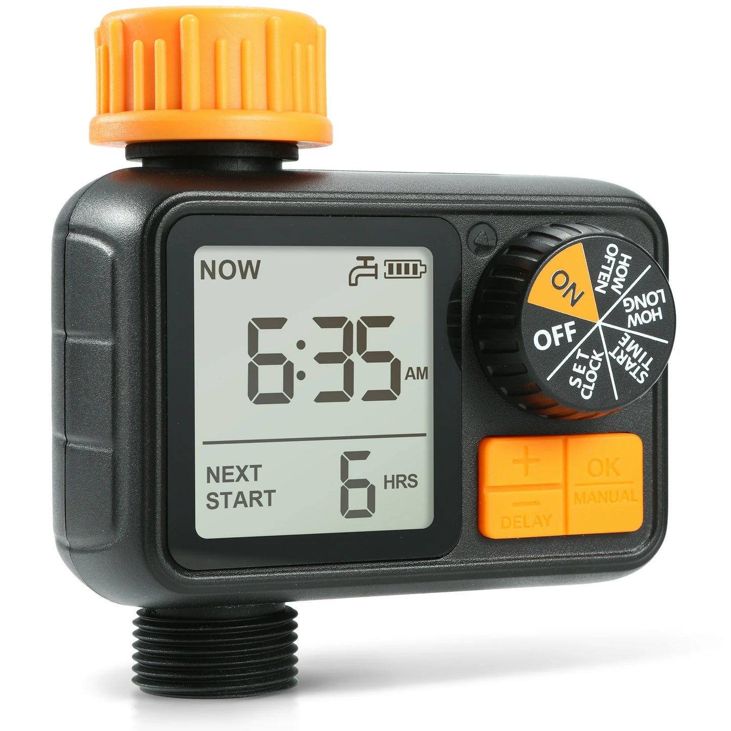 Kazeila Hose Water Timer, 1 Outlet Automatic Watering Timer for Gardens, Sprinkler Timer with Rain Delay / Child Lock /IP65 Waterproof, Large LCD Screen Irrigation Systems for Garden
