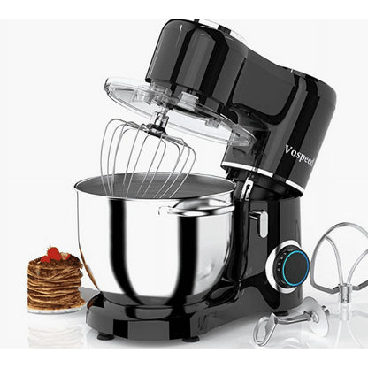 Electric Stand Mixer, 7.4 QT Stand Mixer for Kitchen, 6-Speed Tilt-Head Food Mixer, Kitchen Electric Standing Mixer with Dough Hook Wire Whip Beater, Professional Cake Mixer Machine, Silver, A5001