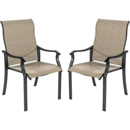UDPATIO Patio Chairs Set of 2, Outdoor Dining Chairs High Back with All Weather Breathable Textilene, Metal Frame for Lawn Garden Backyard Deck, Brown