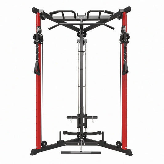 syedee Cable Crossover Machine, 600LBS Weight Capacity Cable Stations with 17 Adjustable Positions, Multi-Grip Pull-Up Bars, Cable Bars and Pivoting Pulley System for The Chest Muscles Strengthening