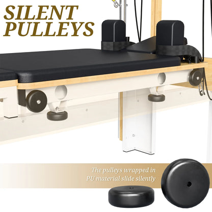 Syedee 90” Foldable Pilates Equipment for Home Workouts,Balanced Body Pilates Reformer Machine for Home and Gym, Pilates Exercise Equipment with Jump Board, 155lbs resistance 4 Springs