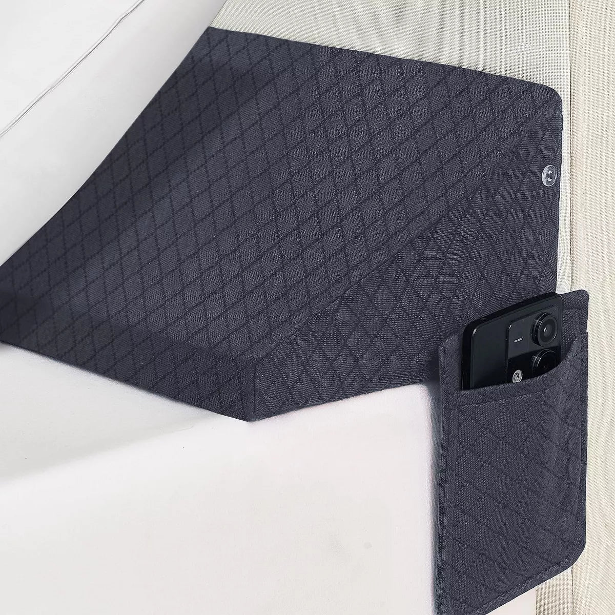 Inhand Bed Wedge Pillow for Headboard - Gray Bed Wedge Gap Filler, Bloster Triangle Headboard Pillow Queen Size Stop Losing Pillows from Mattress