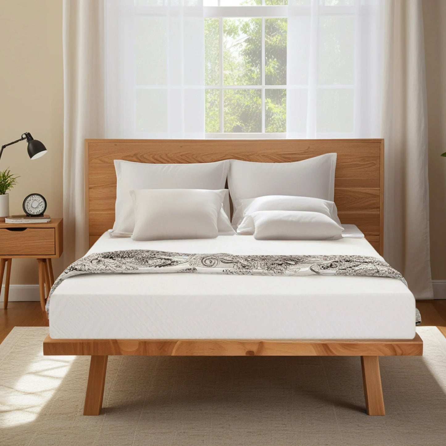 SESSLIFE 10 inch Memory Foam Mattress, Queen Cooling Gel Green Tea Memory Foam Mattress in a Box, Medium-Firm, CertiPUR-US Certified, Sleep Support & Back Pain Relie