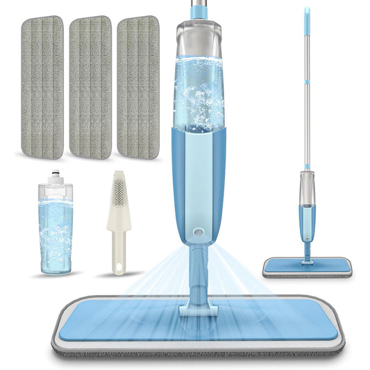Spray Mops Wet Mops for Floor Cleaning,Microfiber Dust Mop with 3X Washable Pads Floor Mop with Sprayer Wood Floor Mops Commercial Home Use for Wood Floor Hardwood Laminate Ceramic Tiles