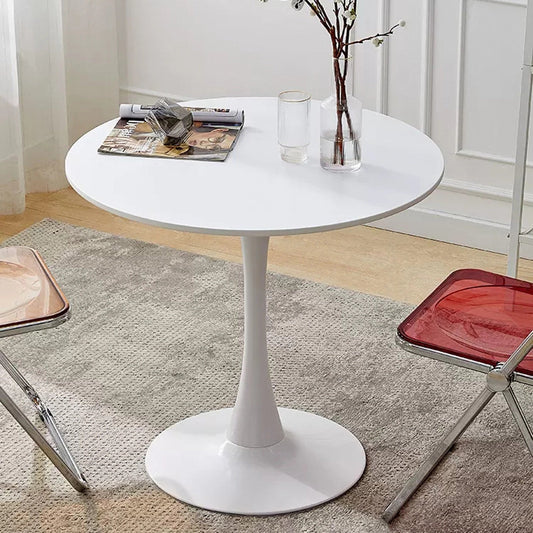 42in Round Dining Table, BTMWAY Gray Faux Marble Tulip Table with Metal Pedestal, Dining Round Table, Cocktail Table for Living Room, Breakfast Nook Ding Table for 6~8 Person, A3497