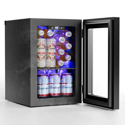 Auseo 24 Can Beverage Refrigerator, Wine Cooler with Touch Control Buttons, Mini Refrigerators for Bedroom/Office/Bar