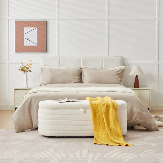 Storage Ottoman Bench End of Bed for Bedroom,Upholstered Entryway Shoe Seat Bench with Storage, Modern Cute Padded Blanket Chest Stool Foot Rest for Living Room, Window Seating