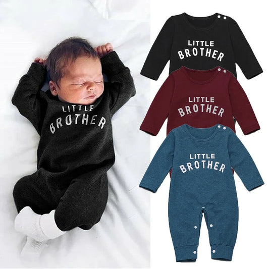 Winter Newborn Baby Boys Little Brother Romper Jumpsuit Bodysuit Clothes Outfits 1Pcs