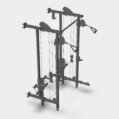 WARIOUT Wall Mounted Power Rack-Space-Saving Strength Training Equipment for Home Gym