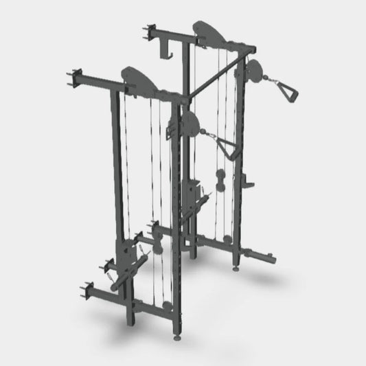 WARIOUT Wall Mounted Power Rack-Space-Saving Strength Training Equipment for Home Gym