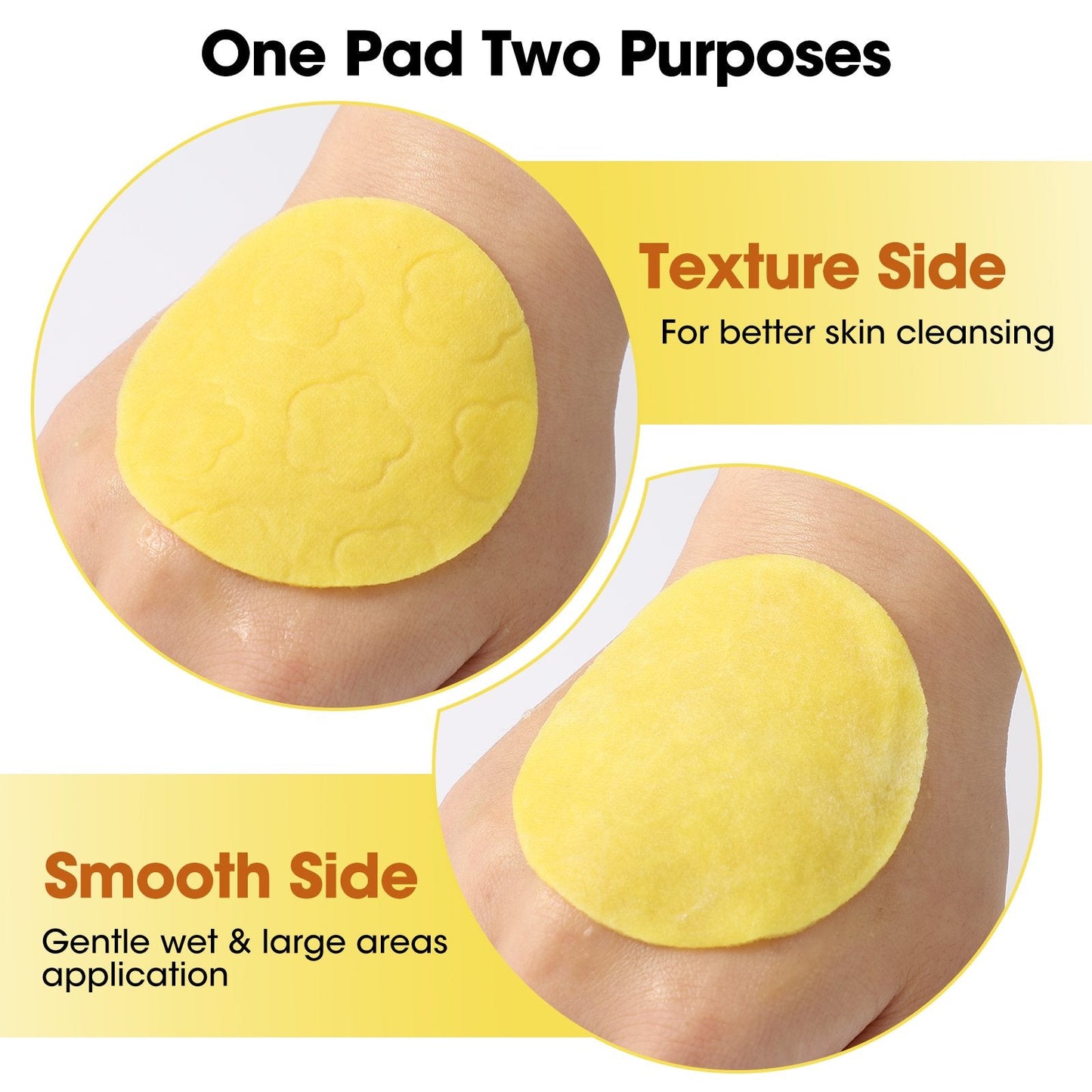 Turmeric Kojic Cleansing Pads, Removes Excess Cuticle, Balance Skin Oil And Water,Gentle & Non-Irritating, 50Pcs