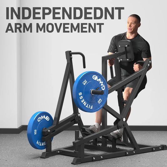 syedee Seated Row Machine, Plate Loaded Back Machines Home Gym Back Row Machine, Leverage Row Machine with Independent Arms & Multi Grips, LAT Machine for Home Gym and Commercial