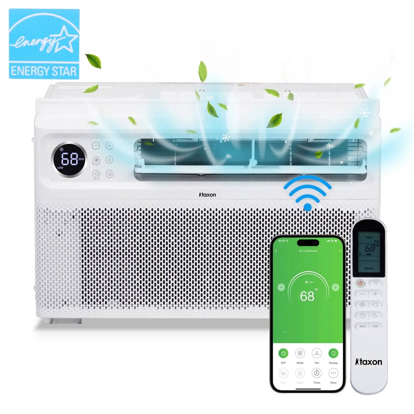 Ktaxon Energy Star 12000 BTU Inverter Window Air Conditioner, Energy-Saving Window AC Unit with APP & Voice Control, Ultra Quiet & Easy Installtion Design, Work with Alexa/Google Assistant