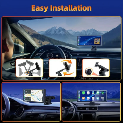 Lamtto Portable Touchscreen Apple Carplay, 9.26" Wireless Carplay Screen for Car, Portable GPS Navigation for Car, Car Stereo with AirPlay, AUX/FM, Googel, Siri, Bluetooth
