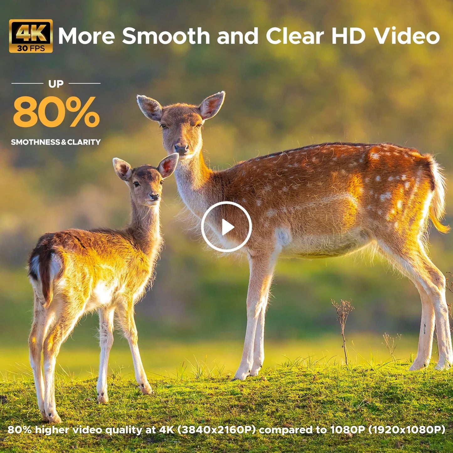 CAMPARK Trail Camera 4K 42MP Hunting Game Camera with 3 PIR Night Vision Motion Activated Waterproof