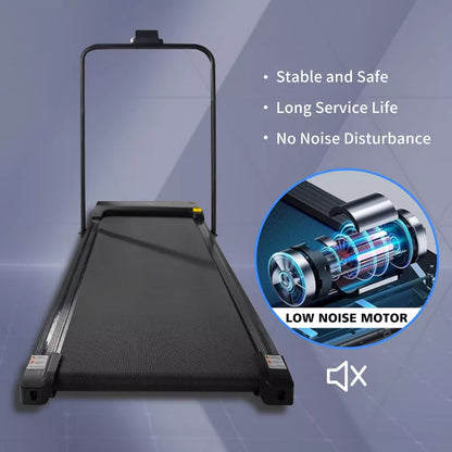 BestParts 2 in 1 Folding Treadmill Under Desk, Portable Walking Pad with LED Display, Quiet Electric Jogging Machine for Home Office, 240 lbs, Black
