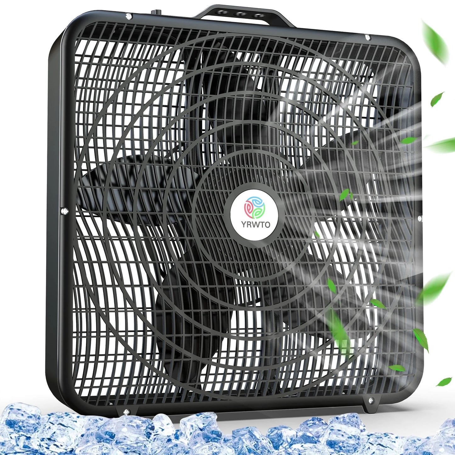 20 Inch Quiet Box Fan – 3 Speed Settings, Powerful Cooling, Whisper-Quiet Operationove, Compact & Portable Cooling Solution!