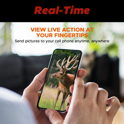 CAMPARK 4G Cellular Trail Camera, 1080P 24MP Hunting Game Camera with Live View and Motion Alerts, Low Glow Night Vision and IP66 Waterproof for Wildlife Monitoring